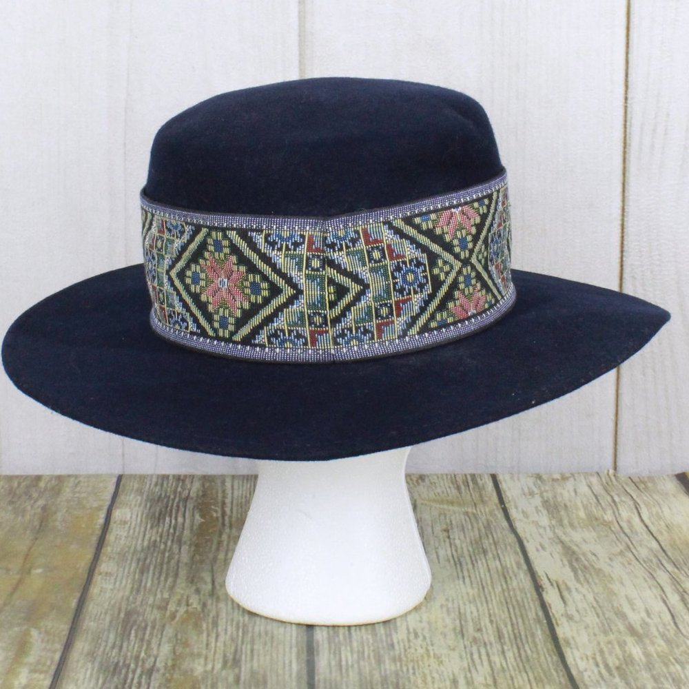 Fedoria by BOLLMAN Blue 100% Wool Felt Fedora Hat - Picture 4 of 10